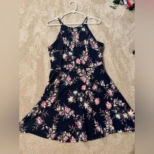 Navy Blue Floral Sundress